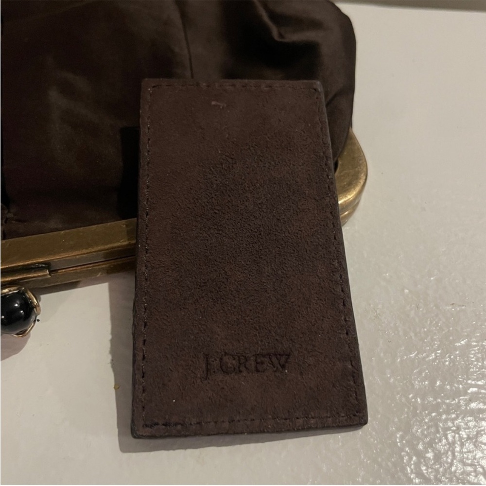 Vintage J.Crew Satin Kiss-Lock Evening Clutch w Mirror - Picture 3 of 12